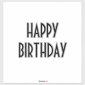 Happy Birthday Custom Simple Minimal Black Sticker (Vel)