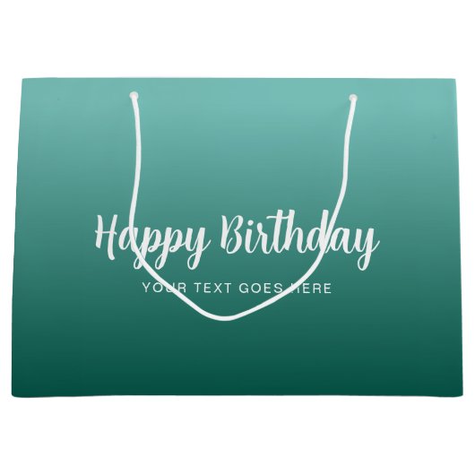 Happy Birthday Custom Sjabloon Modern Elegant Groot Cadeauzakje (Voorkant)