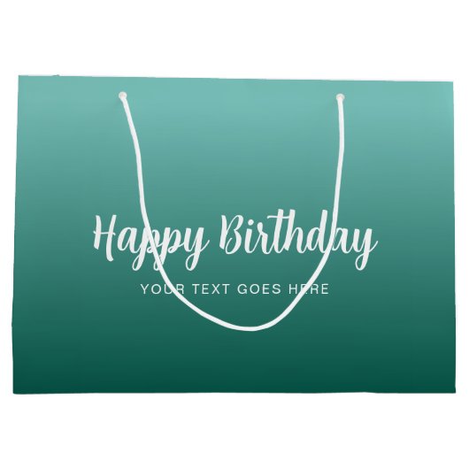 Happy Birthday Custom Sjabloon Modern Elegant Groot Cadeauzakje (Achterkant)