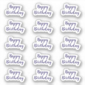 Happy Birthday Custom Text Age Navy Blue Simple Sticker (Voorkant)