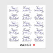 Happy Birthday Custom Text Age Navy Blue Simple Sticker (Vel)