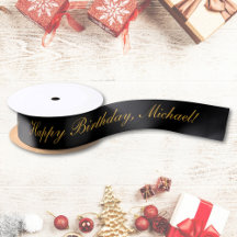 Happy Birthday Custom Text Black Chic