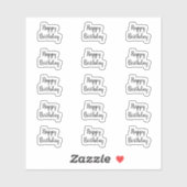 Happy Birthday Custom Text Color Black White Cool Sticker (Vel)