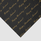 Happy Birthday Custom Text Elegant Black Tissuepapier (Detail)
