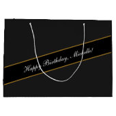 Happy Birthday Custom Text Elegant gepersonaliseer Groot Cadeauzakje (Achterkant)