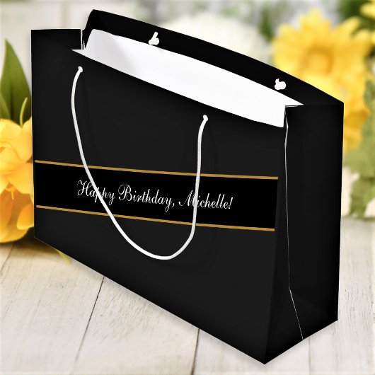 Happy Birthday Custom Text Elegant gepersonaliseer Groot Cadeauzakje