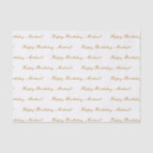 Happy Birthday Custom Text Elegant White Tissuepapier (Voorkant)