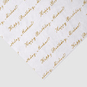 Happy Birthday Custom Text Elegant White Tissuepapier (Detail)
