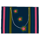 Happy birthday  Custom text navy blue & Hot pink Groot Cadeauzakje (Achterkant)