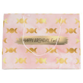 Happy Birthday Custom Text Trendy Gepersonaliseerd Groot Cadeauzakje (Voorkant)