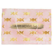 Happy Birthday Custom Text Trendy Gepersonaliseerd Groot Cadeauzakje (Achterkant)