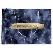 Happy Birthday Custom Text Trendy Gepersonaliseerd Groot Cadeauzakje (Achterkant)