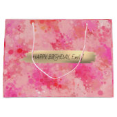 Happy Birthday Custom Text Trendy Gepersonaliseerd Groot Cadeauzakje (Voorkant)