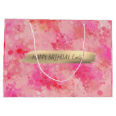 Happy Birthday Custom Text Trendy Gepersonaliseerd Groot Cadeauzakje (Achterkant)