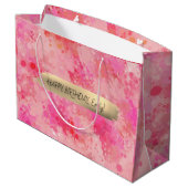 Happy Birthday Custom Text Trendy Gepersonaliseerd Groot Cadeauzakje (Achterkant Gekanteld)