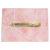 Happy Birthday Custom Text Trendy Gepersonaliseerd Groot Cadeauzakje (Voorkant)