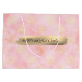 Happy Birthday Custom Text Trendy Gepersonaliseerd Groot Cadeauzakje (Achterkant)