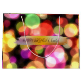 Happy Birthday Custom Text Trendy Gepersonaliseerd Groot Cadeauzakje (Achterkant)