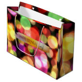 Happy Birthday Custom Text Trendy Gepersonaliseerd Groot Cadeauzakje (Voorkant Gekanteld)