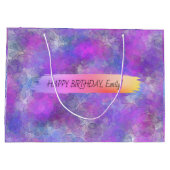 Happy Birthday Custom Text Trendy Gepersonaliseerd Groot Cadeauzakje (Achterkant)