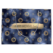 Happy Birthday Custom Text Trendy Gepersonaliseerd Groot Cadeauzakje (Achterkant)