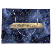 Happy Birthday Custom Text Trendy Gepersonaliseerd Groot Cadeauzakje (Achterkant)