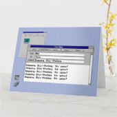 Happy Birthday Custom Text Windows 95 Computer Kaart (Gele Bloem)