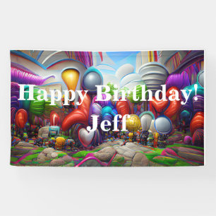 Happy Birthday Custom Vinyl Banner, 3' x 5' Banner