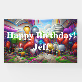 Happy Birthday Custom Vinyl Banner, 3' x 5' Banner