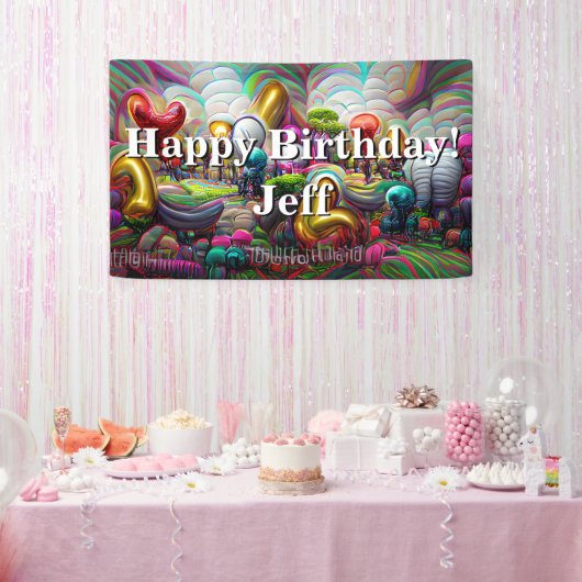 Happy Birthday Custom Vinyl Banner, 3' x 5' Banner (Feest)