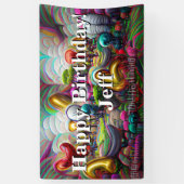Happy Birthday Custom Vinyl Banner, 3' x 5' Banner (Verticaal)