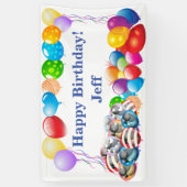 Happy Birthday Custom Vinyl Banner, 3' x 5' Spandoek (Verticaal)