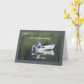 Happy Birthday Custom Vist Quote Lake in Boat Kaart (Gele Bloem)