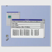 Happy Birthday Custom Windows 95 Computer Theme Cadeaupapier (Vlak)