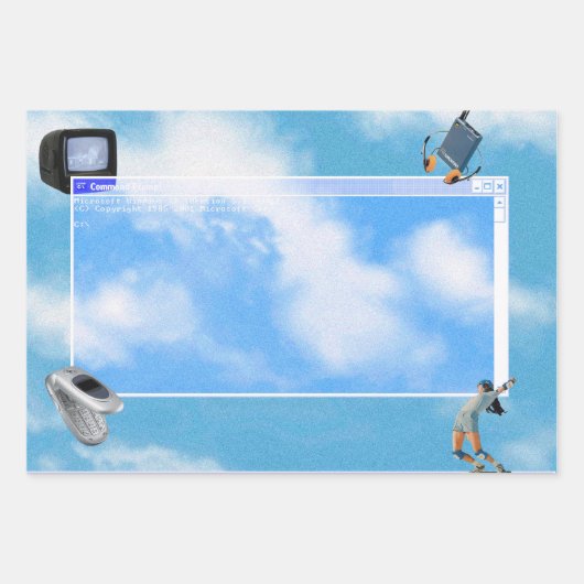 Happy Birthday Custom Windows 95 Computer Theme Inpakpapier Vel (Voorkant 3)