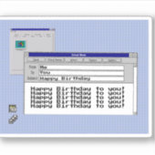 Happy Birthday Custom Windows 95 Computer Theme Sticker (Voorkant)