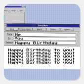 Happy Birthday Custom Windows 95 Computer Theme Vierkante Sticker (Voorkant)