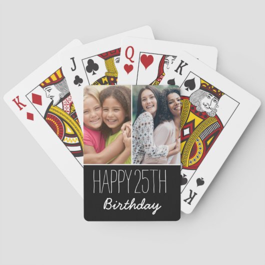 Happy Birthday Custom Year 2 Foto gepersonaliseerd Pokerkaarten (Achterkant)