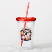 Happy Birthday Custom Year Acrylic Tumbler Acryl Drinkbeker (Achterkant)