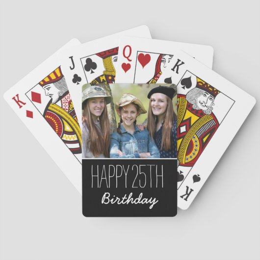 Happy Birthday Custom Year en foto's op maat Pokerkaarten