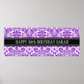 Happy Birthday Custom Year Name Banner Poster (Voorkant)