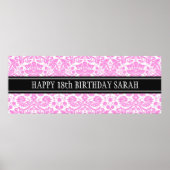 Happy Birthday Custom Year Name Banner Poster (Voorkant)