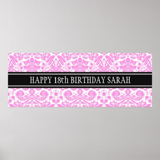 Happy Birthday Custom Year Name Banner Poster (Voorkant)