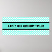 Happy Birthday Custom Year Name Banner Poster (Voorkant)