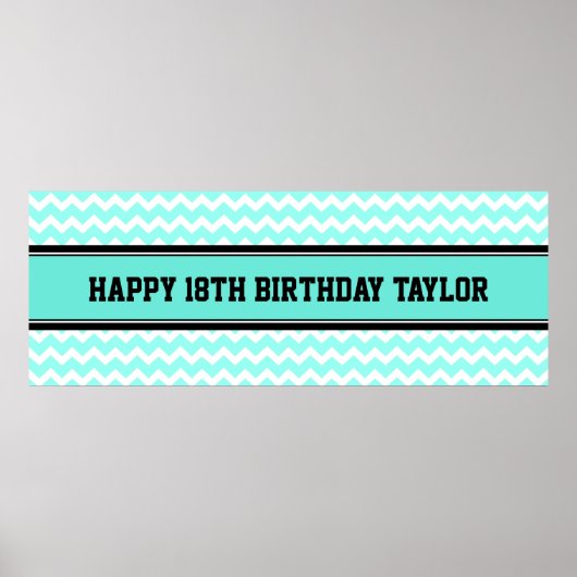 Happy Birthday Custom Year Name Banner Poster (Voorkant)