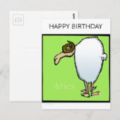 Happy Birthday Custom Zodiac Signs Aries Briefkaar Briefkaart (Voorkant / Achterkant)