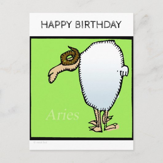 Happy Birthday Custom Zodiac Signs Aries Briefkaar Briefkaart (Voorkant)