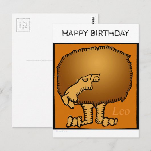 Happy Birthday Custom Zodiac Signs Leo Briefkaart (Voorkant / Achterkant)