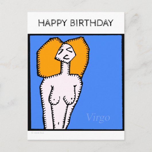 Happy Birthday Custom Zodiac Signs Virgo Briefkaar Briefkaart (Voorkant)