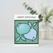 Happy Birthday Custom Zodiac Signs Vissen Briefkaa Briefkaart (Staand voorkant)